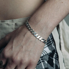 SILVER 8MM CURB BRACELET