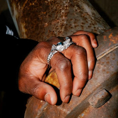 DOUBLE FINGER OCTOSKULL RING