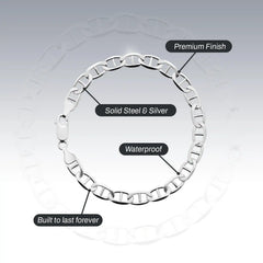SILVER 6.3MM MARINER BRACELET