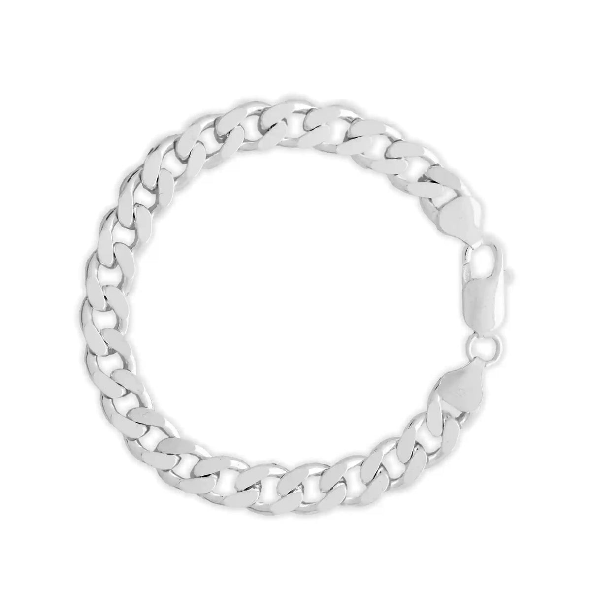 SILVER 8MM CURB BRACELET